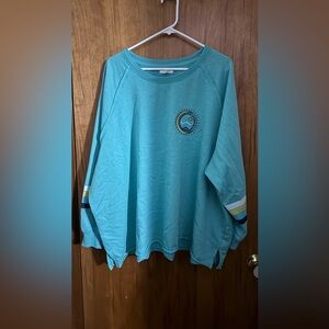 Maurices Aqua Sweatshirt with Sun and Wave Emblem